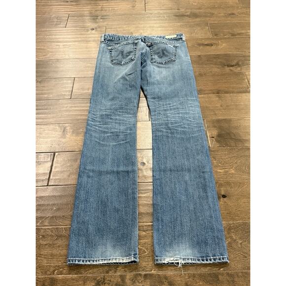 AG Adriano Goldschmied Distress Denim Blue Tomboy Relaxed Straight Jean Size 27R - Picture 3 of 10